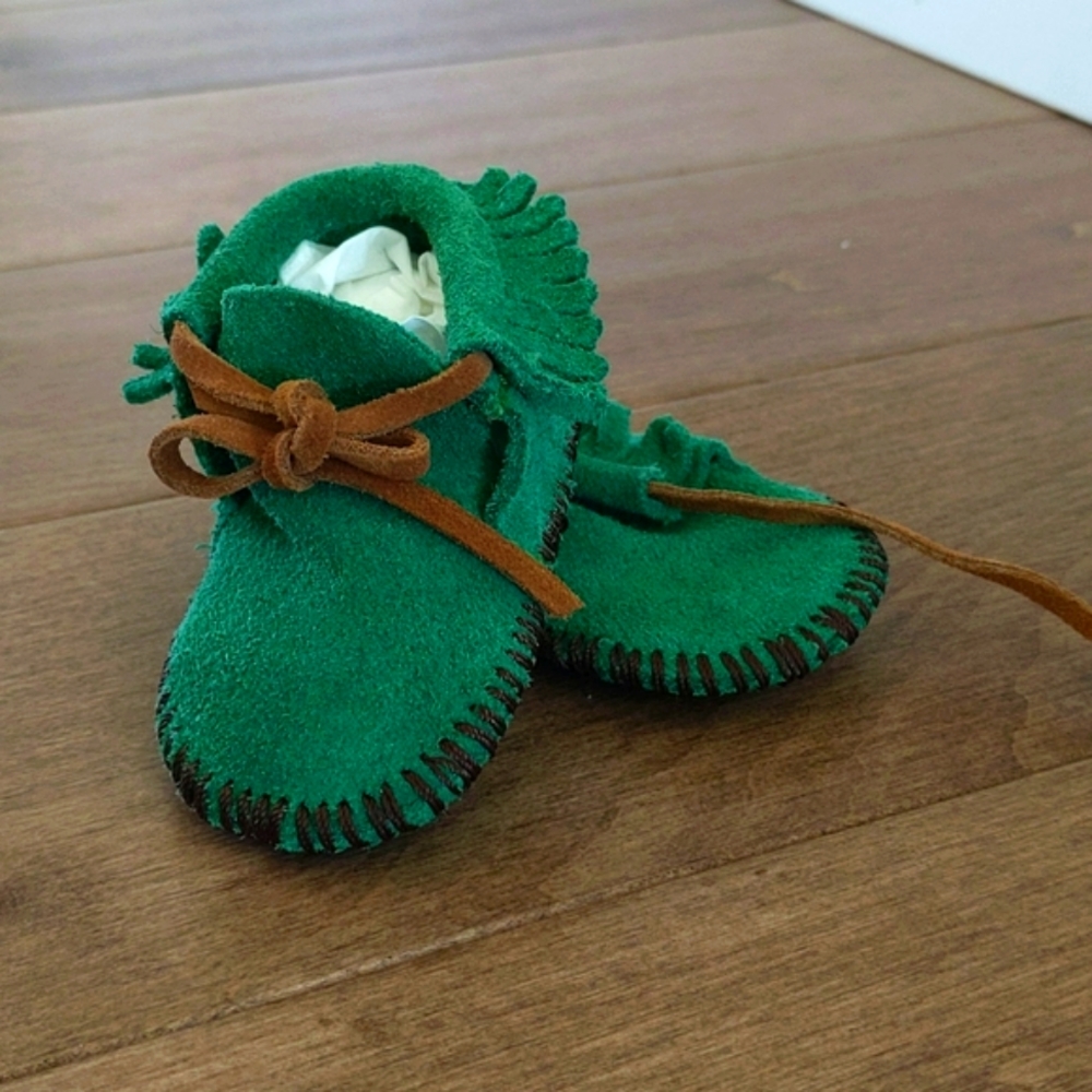 3 for $12! Green suede moccasins